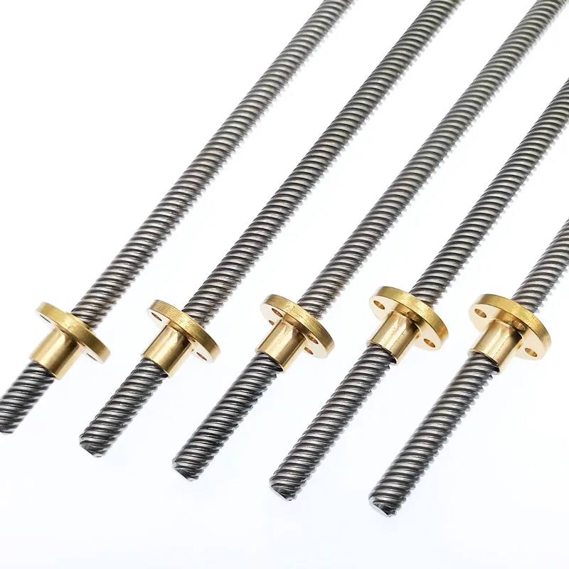 Śruba pociągowa T8 250mm prowadnica liniowa części drukarek 3D skok spiralny 2mm 4mm 8mm 10mm 12mm śruby trapezowe z nakrętką