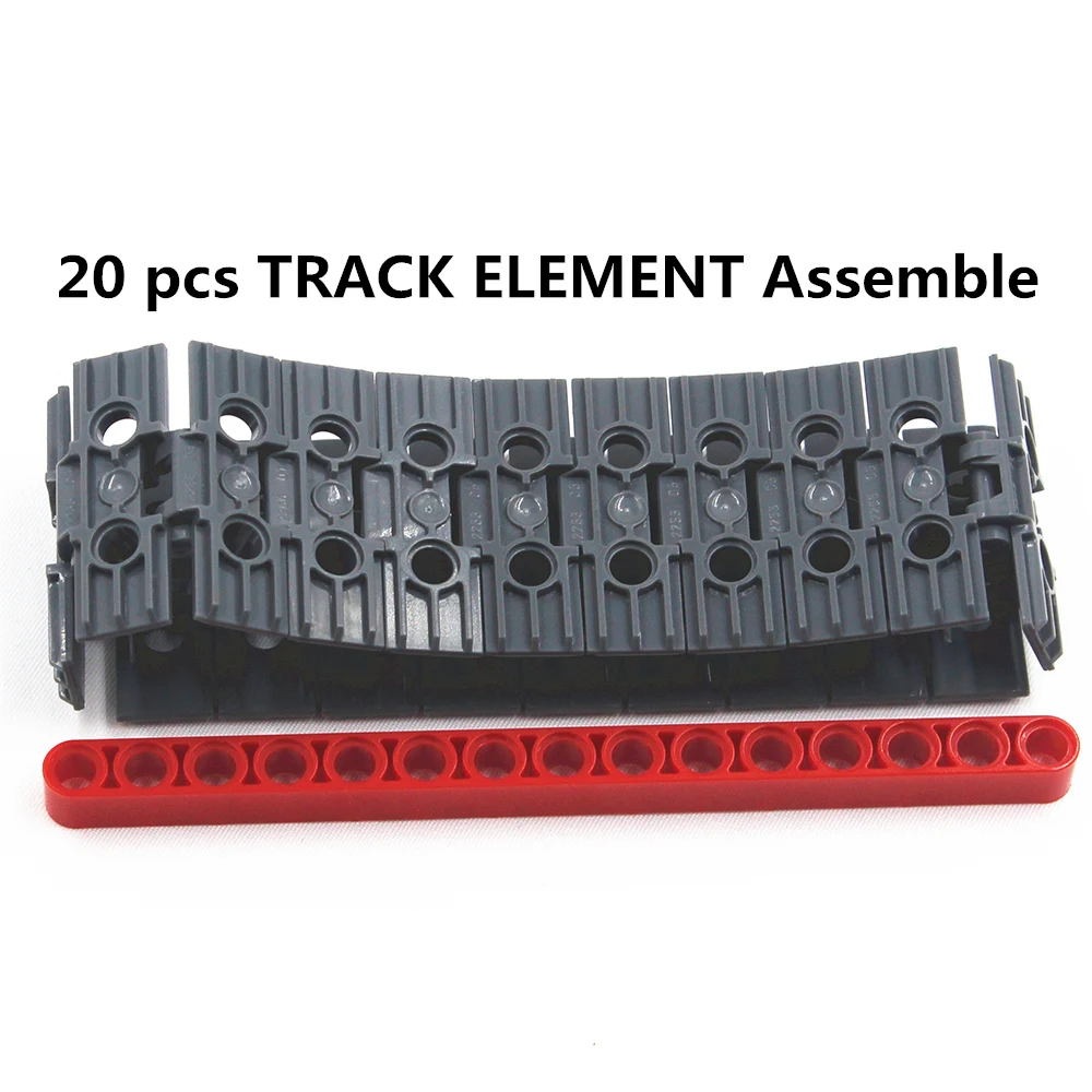 MOC Building Blocks Self-Locking Technical Bricks 20pcs Technical TRACK ELEMENT 5X1.5 compatible with Lego 88323 for Boy Toy