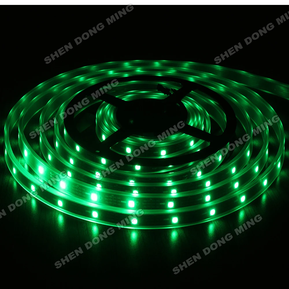 15M Tube Waterproof IP67 DC5V white or Black PCB 30leds individually addressable RGB IC Built-in WS2812 led strip pixel