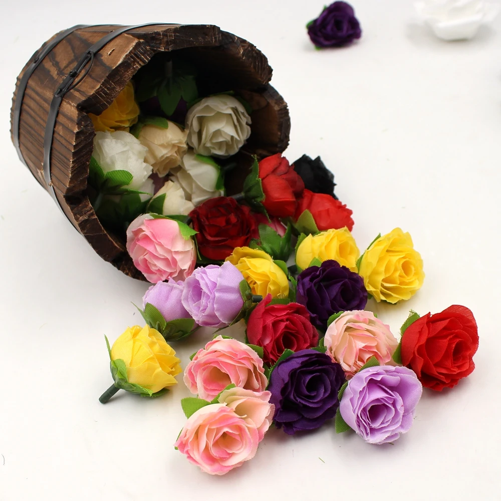 10/20/50pcs Christmas 3CM Rose Artificial Flowers Head for Wedding Decoration Fake Flower Party Christmas Home Decor Craft Gifts