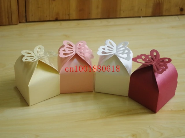 

500pcs/lot Fedex DHL Free Shipping Newest Folding DIY Butterfly Candy Box wedding favors gifts Boxes