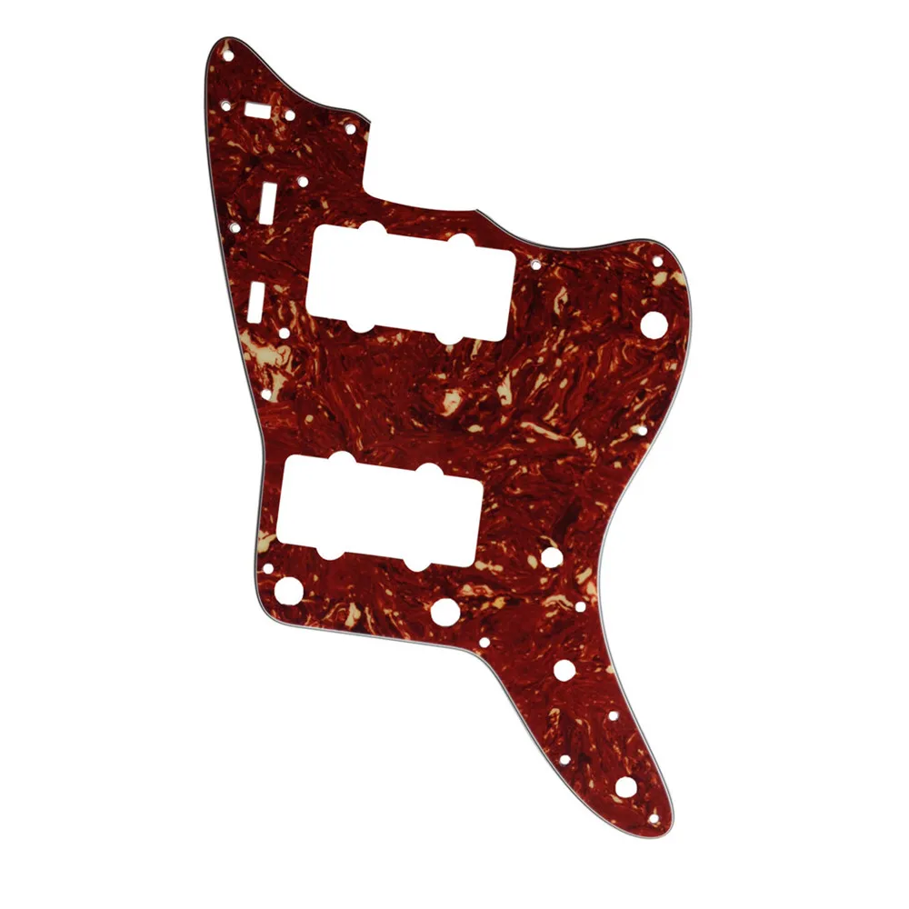 

Pleroo Custom Guitar pickgaurd - For US Jazzmaster style Guitar pickguard Replacement , 4 Ply Red Tortoise