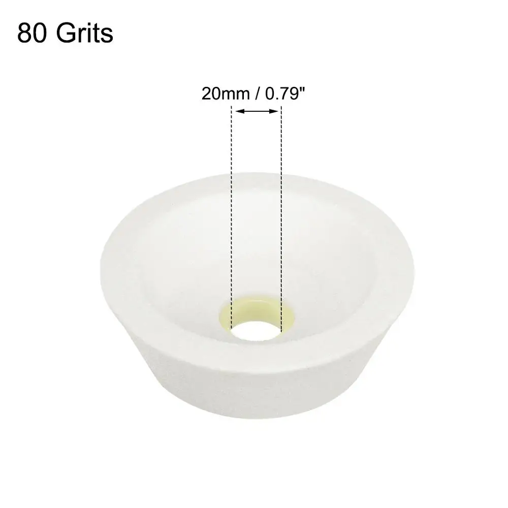 Uxcell 1PCS Cup Shaped Dia 4inch Corundum Grinding Wheel for Surface Grinding Ceramic Tools 60/80 Grits Aluminum Oxide
