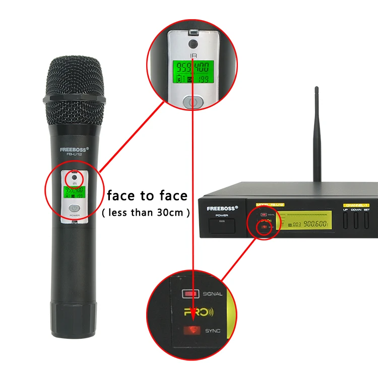 FREEBOSS UHF Wireless Microphone System 2 Way 100 Channels