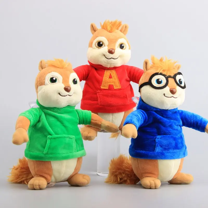 Alvin and the Chipmunks Halloween Plush Toys Kawaii Fluffy Chipmunks Stuffed Animals 9\