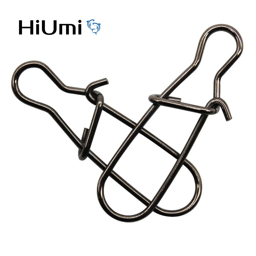 HiUmi Nice Snap 30pcs-100pcs Fishing Barrel Swivel Test 3-95kg Safety Snaps Size000-8 Hooks Fishhook Fishing Tackle