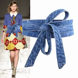 Female Waist Belt Fashion Long/Canvas Belt Wide Denim Cummerbund Corset Adjustable Waistband Women Costume Dress Skirt Belts