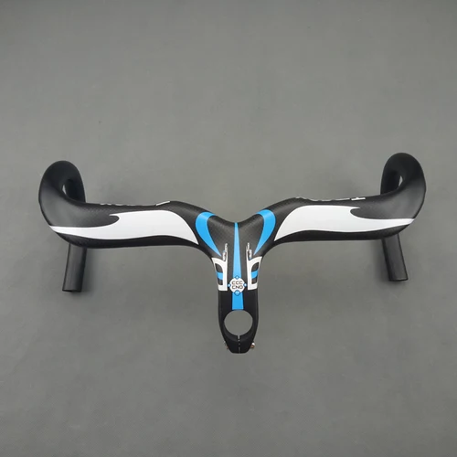Imagen 1 del producto Manillar de bicicleta integrado con varilla de carbono, caída de 75 mm, 130 mm, 400, 420/440x90, 100, 110, 120 mm