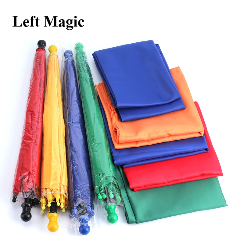 Silk to 1 set Four Umbrellas Magic Tricks Scarves Magia Magician Stage Illusion Gimmick Prop Funny Mentalism Classic Toys