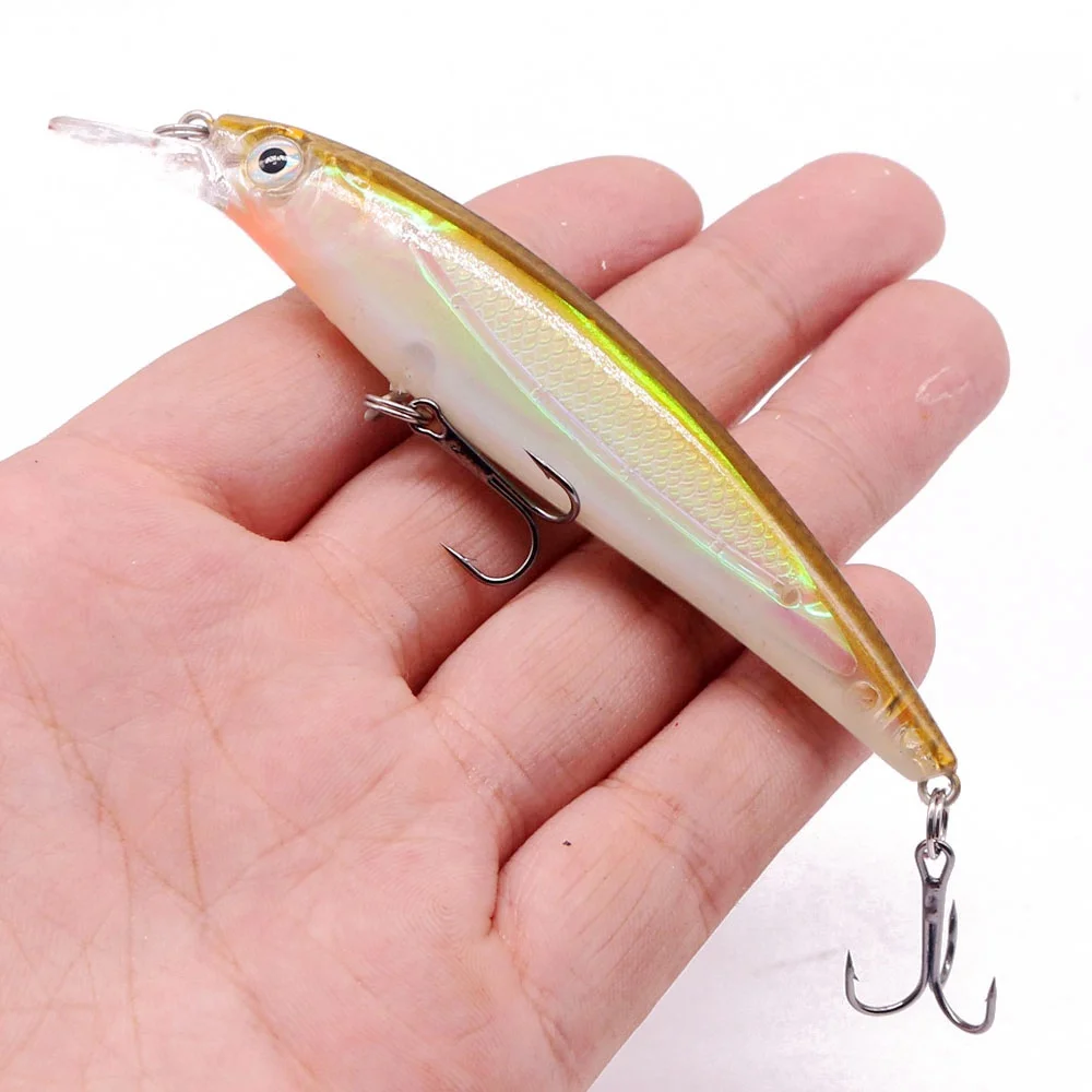 1PCS Floating Laser Minnow Fishing Lures 14g/11cm Luminous Hard Aritificial Fake Bait Wobblers Crankbait Pesca Isca