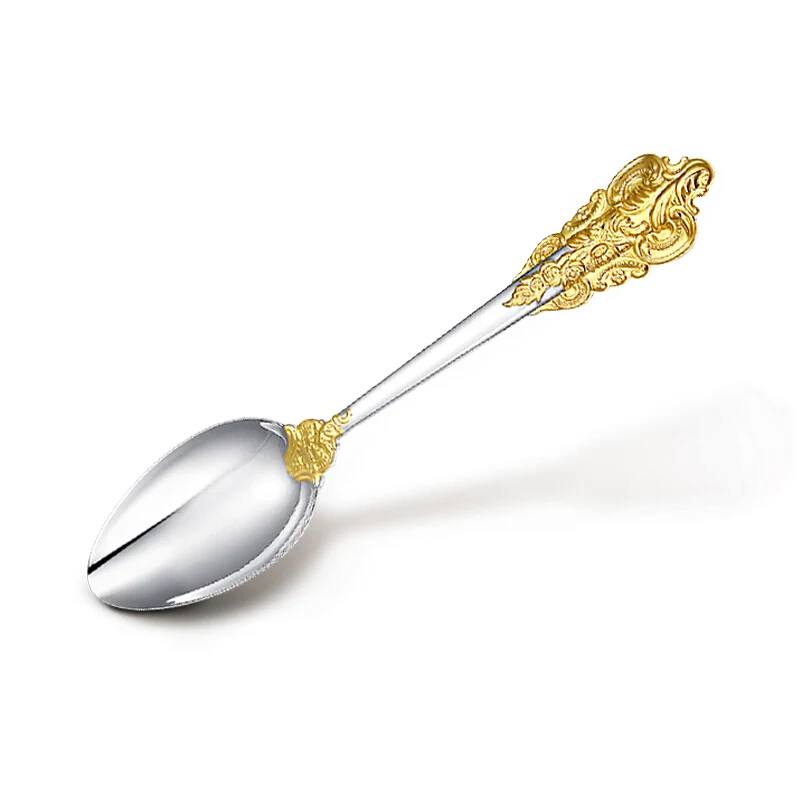 S999 sterling silver handmade coffee spoon dessert, ice cream, teaspoon picnic kitchen accessories