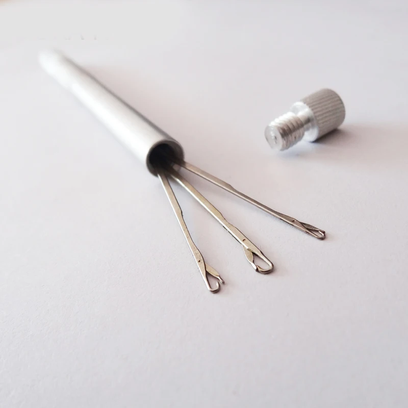 1Pcs Wholesale Metal Lace Wig Making Ventilation/Handle Pulling/Weaving Needles Micro Ring Loop Threader for Hair Extension Tool