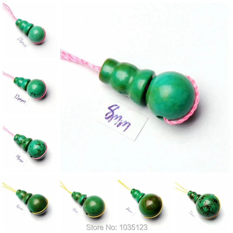 8-22mm Round Shape Green Turquoises Tibet Guru DIY Jewellery Making Loose Beads 1 Set wj266