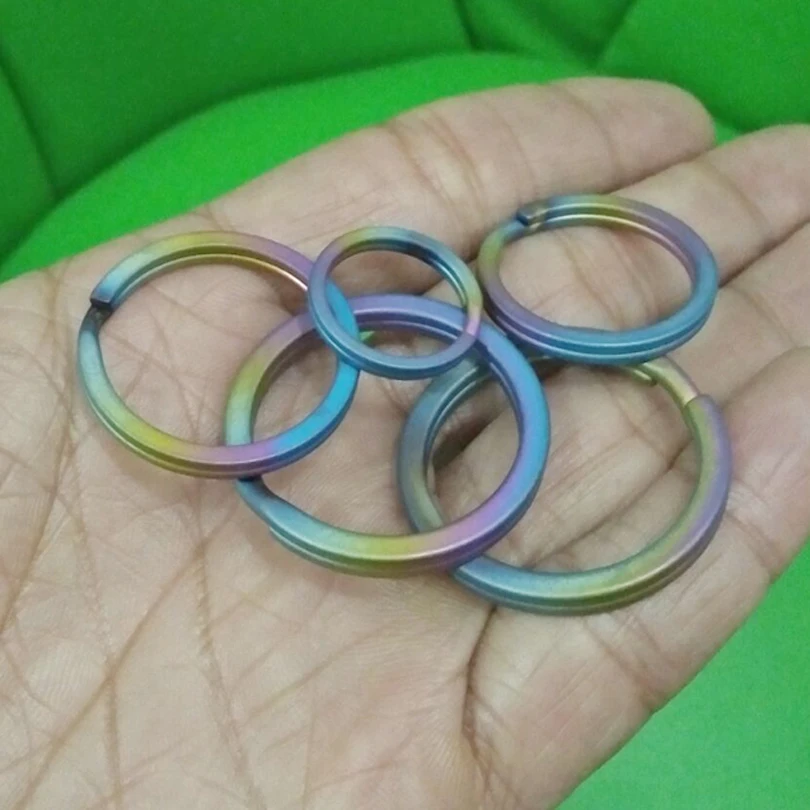 Pure Titanium Split Ring Keyring Double Loop Key Chain Round TC4 Keychain EDC Outdoor Camping Gadgets J205 dropshipping