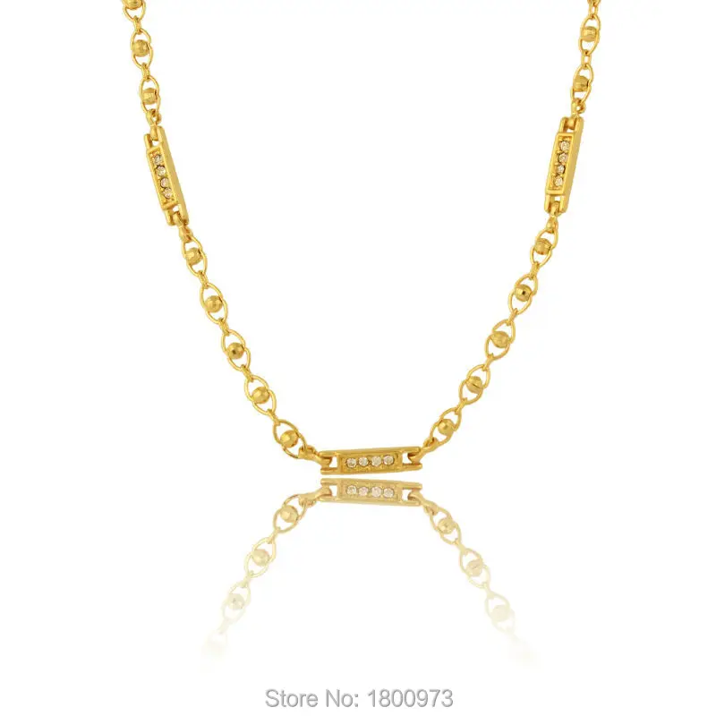 

Unique Design Crystal Link Chain Gold Color Chokers Necklaces Fashion Jewelry Women's Gift