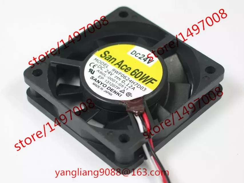 SANYO DENKI 9WF0624H7D03 DC 24V 0.12A 60x60x15mm Server Cooling Fan