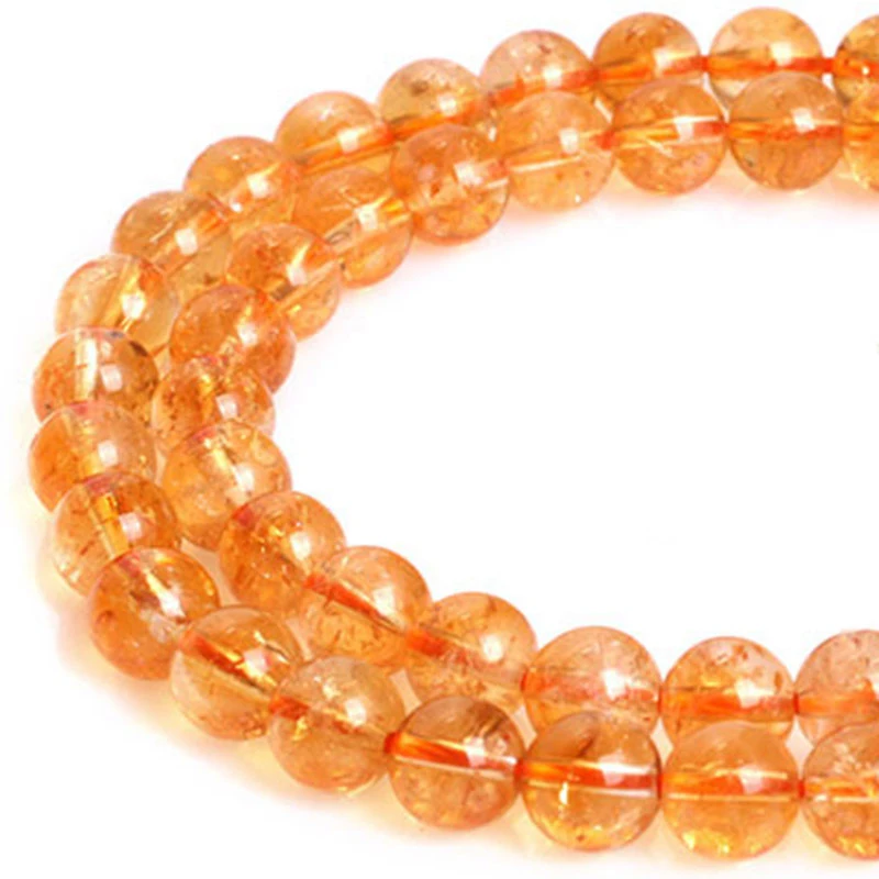 

6-12mm AAA Citrines Beads Natural Round Yellow Beads For Jewelry Making Beads 15'' Needlework DIY Beads Bracelets For Women