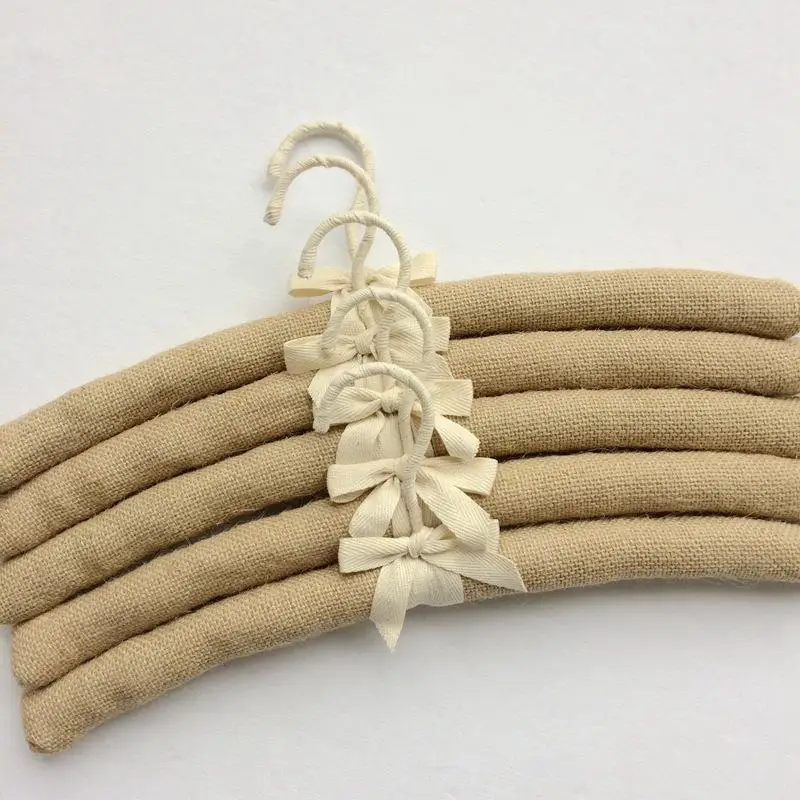 38cm Adult Natural Burlap Hanger Clothes Wrap Clothes Hanger Shop Display Clothes Sponge Hanger 10pcs/Lot