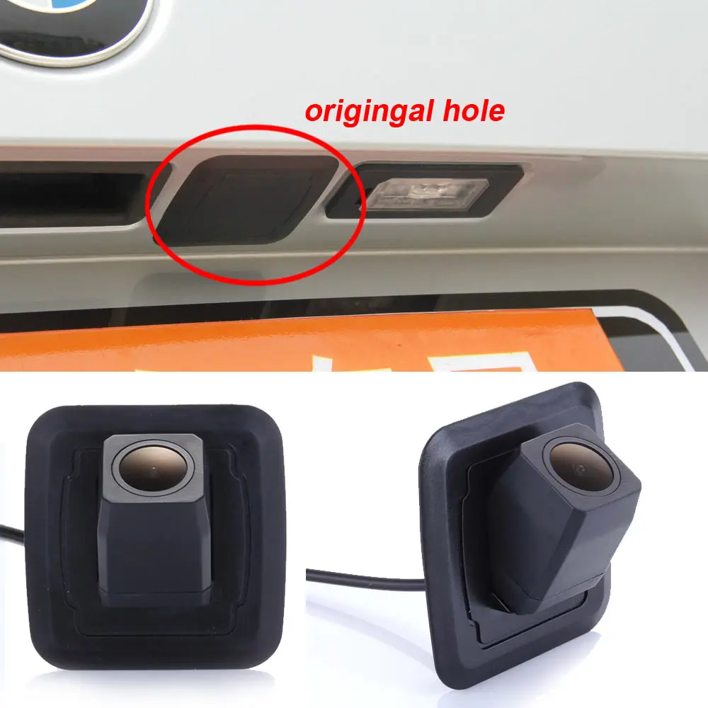 

HD Car Rear view back reverse camera for BMW X1 X5 X6 E70 E71 E84 325d Camera for pre-drilled hole positions