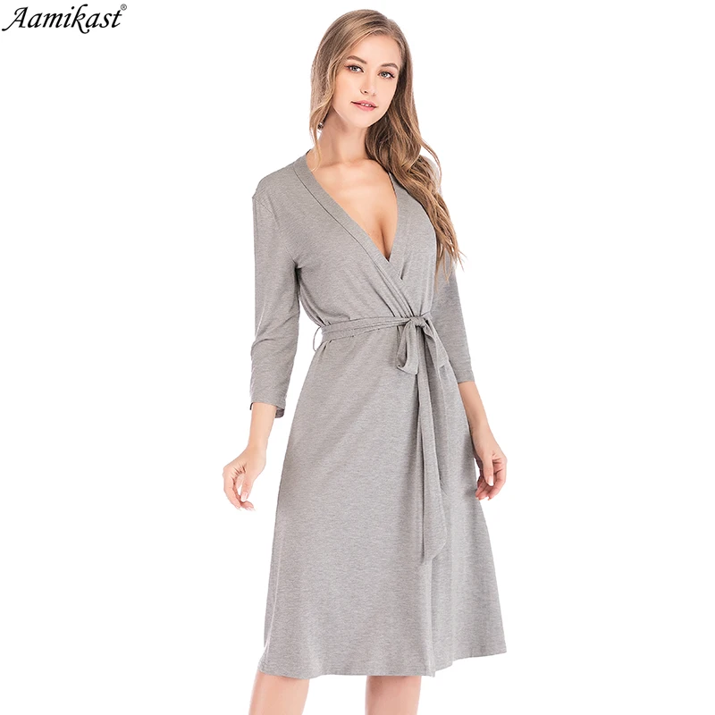 Aamikast Womens Maternity Pregnancy Labor Robe Delivery Nursing Nightgowns Breastfeeding Gown Maternity , Nursing Clothes