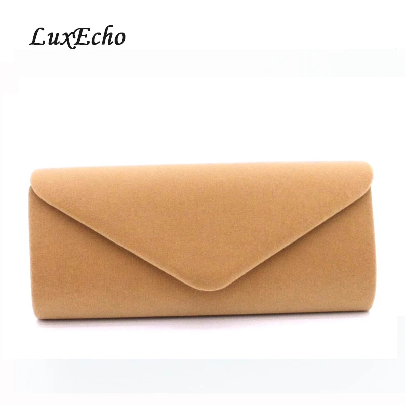 LuxEcho 2018 New Arrival High quality suede pure color lady dinner bag bridal dress bag fashionable shoulder bag lady handbag