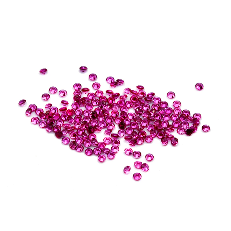 2.1mm to 3mm  5# red color artificial ruby round shape  corundum for jewelry making