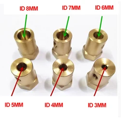 10pcs/lot 3mm 4mm 5mm 6mm 7mm 8mm Shaft Motor Flexible Coupling Tyre Wheel Brass Hex Coupler Set&wrench