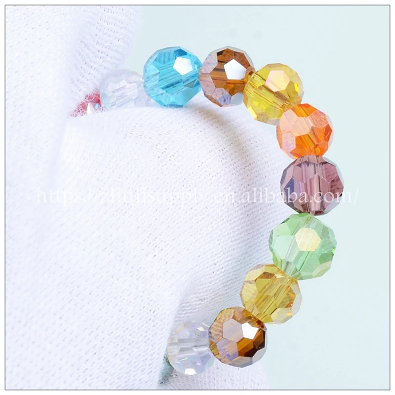 JuleeCrystal Mixed Color 32Faceted Crystal Round Beads 3mm 4mm Wholesale Faceted Round Shape Beads for Jewelry Making