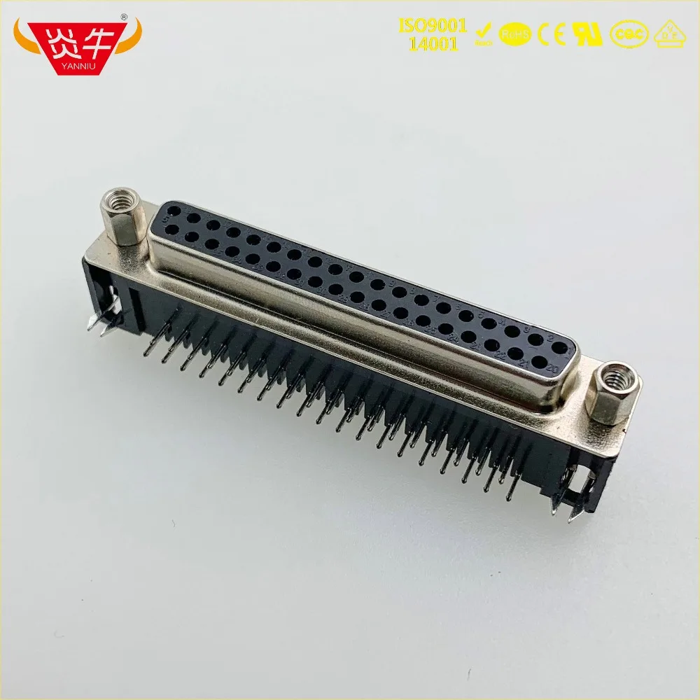 DR-37P RS232 WITH SOCKET DR37Pin D-SUB SERIES FEMALE RIGHT ANGLE PCB CONNECTOR CONTACT PART OF THE GOLD-PLATED 3Au YANNIU