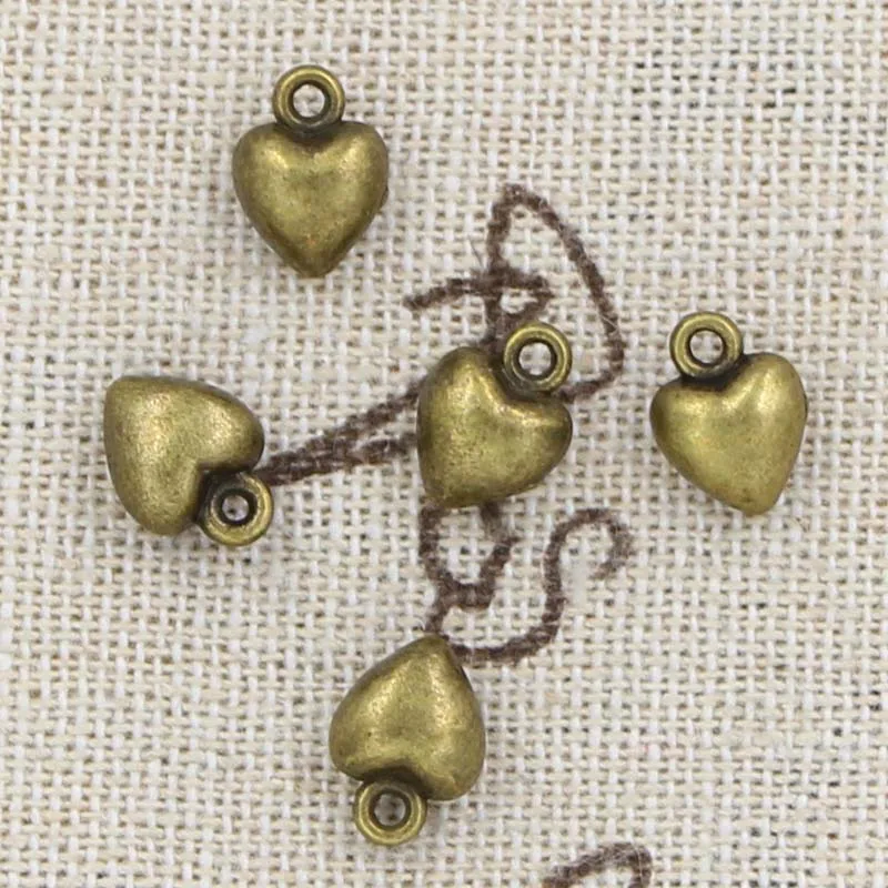 20pcs Charms Puffy Heart 9x7x4mm Antique Making Pendant fit,Vintage Tibetan Bronze Silver color,DIY Handmade Jewelry