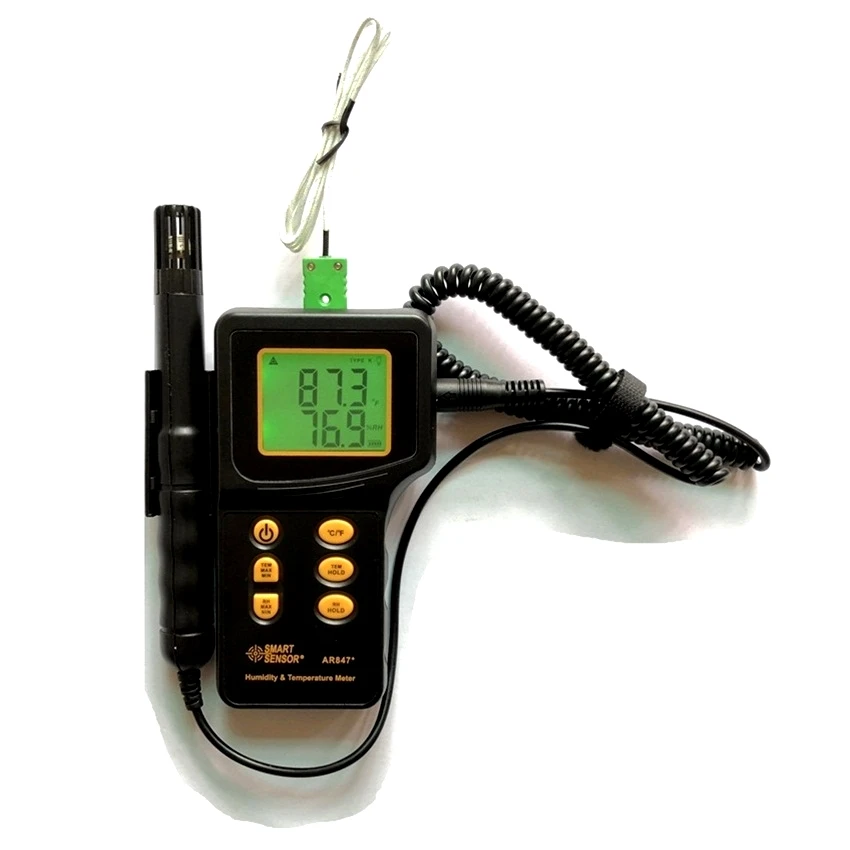 Humidity Temperature Meter Digital Hygrometer Thermometer Tester AR847 Range -10~50C,20C~1000C(K-TYPE), 5%~98%RH