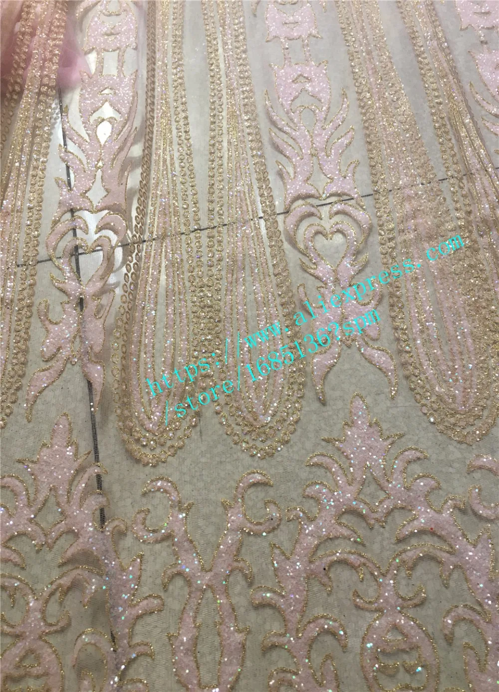

Sepcial pattern african sequin embroidery high quality french tulle mesh lace fabric for wedding/evening dress/party