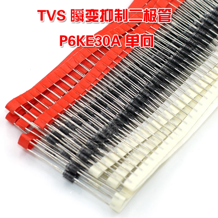 New P6KE30A TVS Transient Suppression Diode One Way 30V 600W Straight DO-15