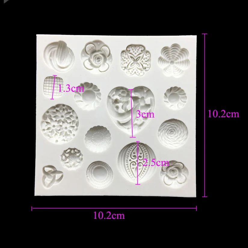 16 Gemstone 100% Platinum Silicone Sugarcraft Mould, Fondant Cake Decorating Tools Bakeware