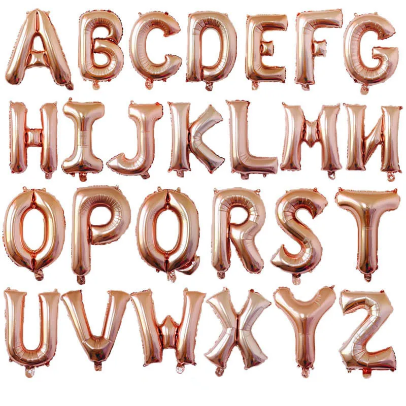 

Rose Gold Letters Foil Balloons Large Digit Helium Balloons Wedding Decorations Birthday Party Supplies Baby Shower Boy Air Ball