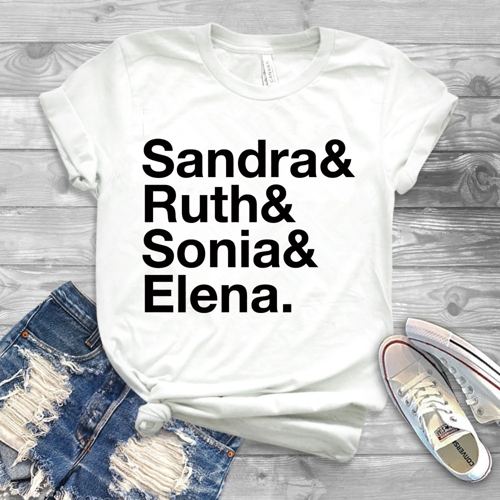 2018 Sandra Ruth Sonia Elena Name Liste T-shirt Frauen Feministischen Hemd Weibliche Justices Feminismus Hemd RGB Berüchtigten t-shirt