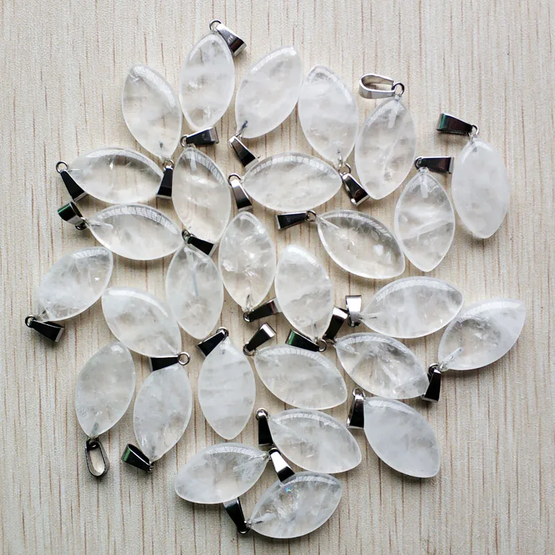 Fashion good quality natural white crystal horse eye shape pendants for jewelry accessories making wholesale 50pcs/lot  free