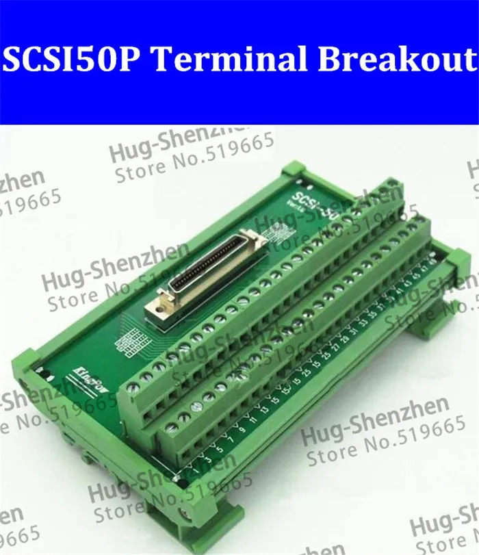 SCSI50P CN Type 180 degree SCSI-50P terminal breakout adapter board  C45 DIN Rail Mounting--1pcs/lot