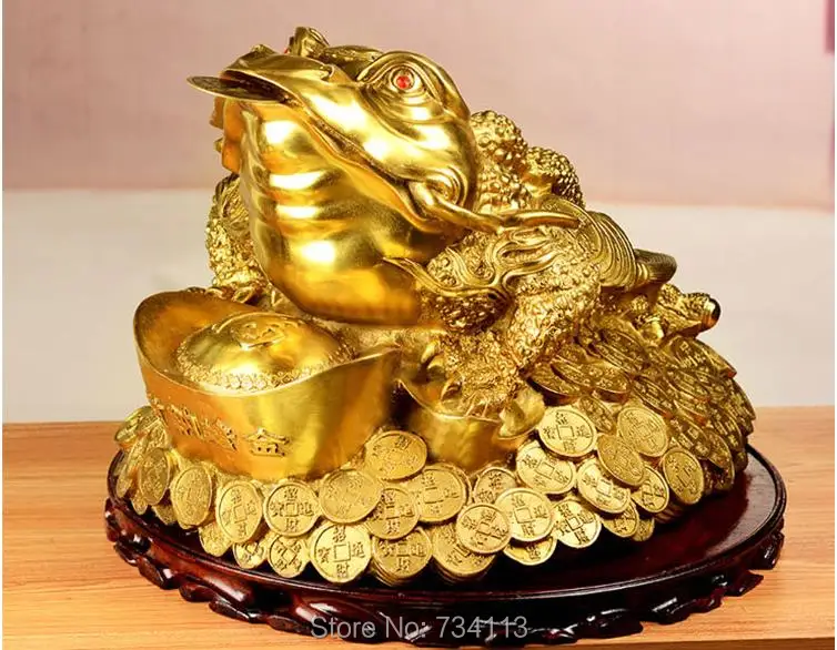 Golden Toad Lucky Decoration Open Three-legged Toad Three-prong Toad Shop Parlor Open Gift Lucky gold toad ornaments pray health