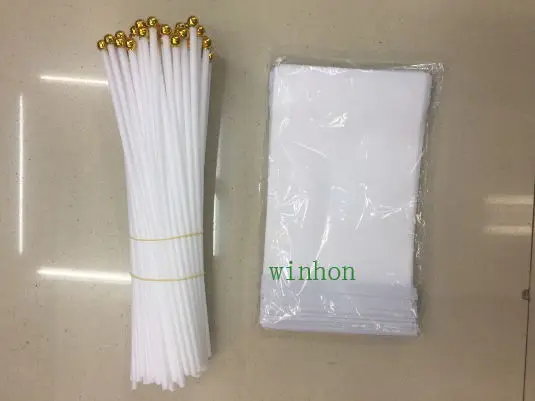 10 pcs/Lot Hot Sale 14X21CM blank white handwave flag small waving flag hand banner poly writable Flag