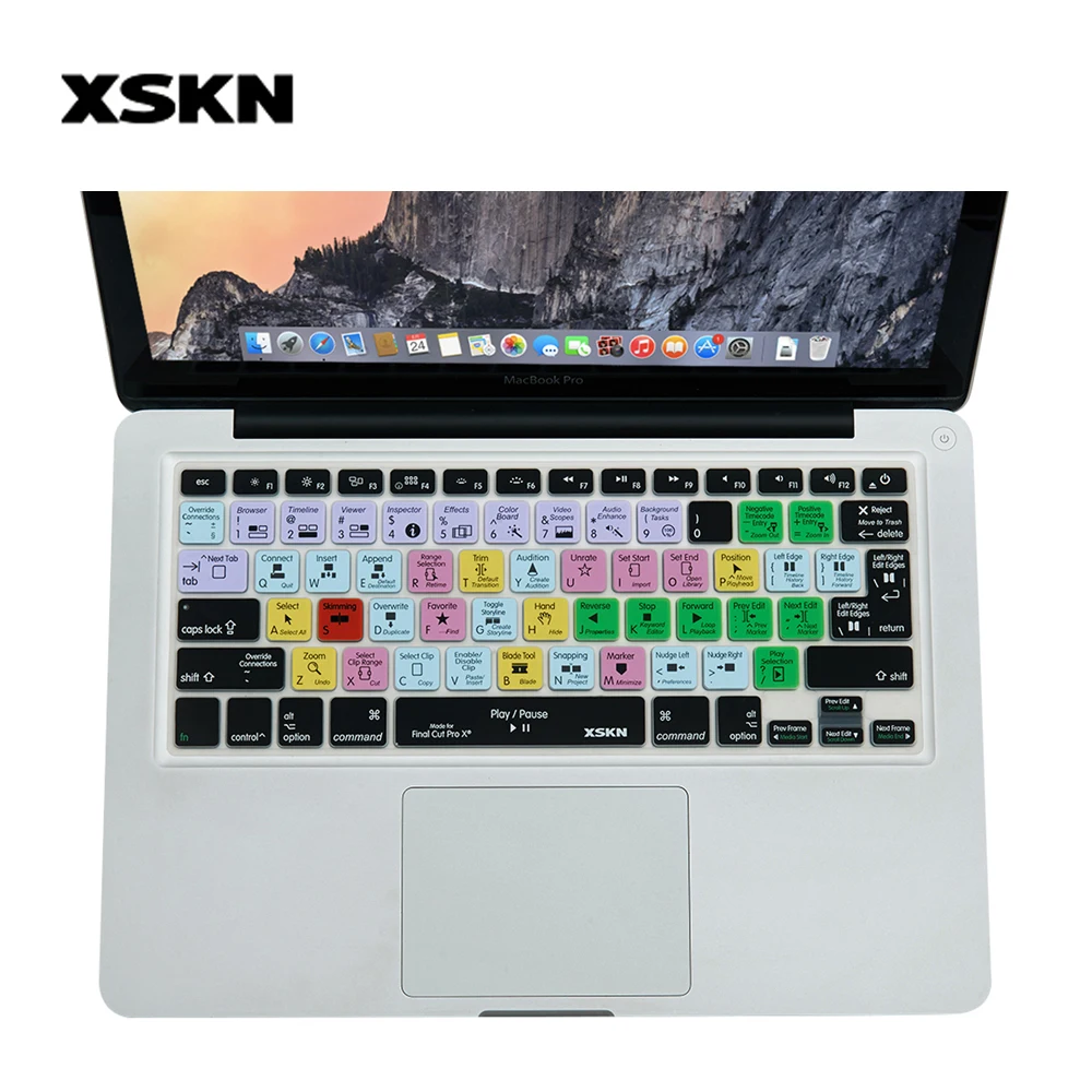 

XSKN Final Cut Pro X Shortcut Keyboard Cover Silicon Skin for Macbook Pro 13 15 17 Macbook Air 13.3 Laptop Protective Film