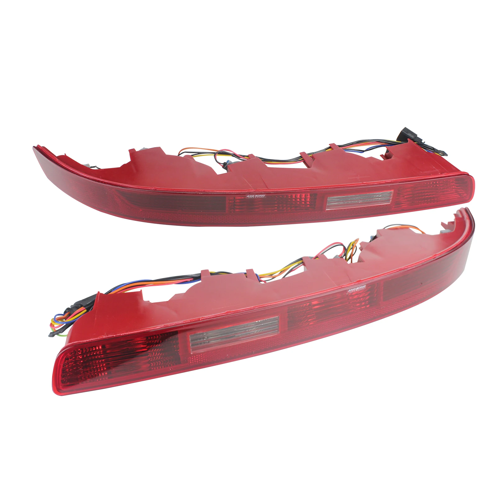 ANGRONG 2x L&R Rear Bumper Reflector Reverse Tail Stop Brake Light Lamps For Audi Q7 2006-2015