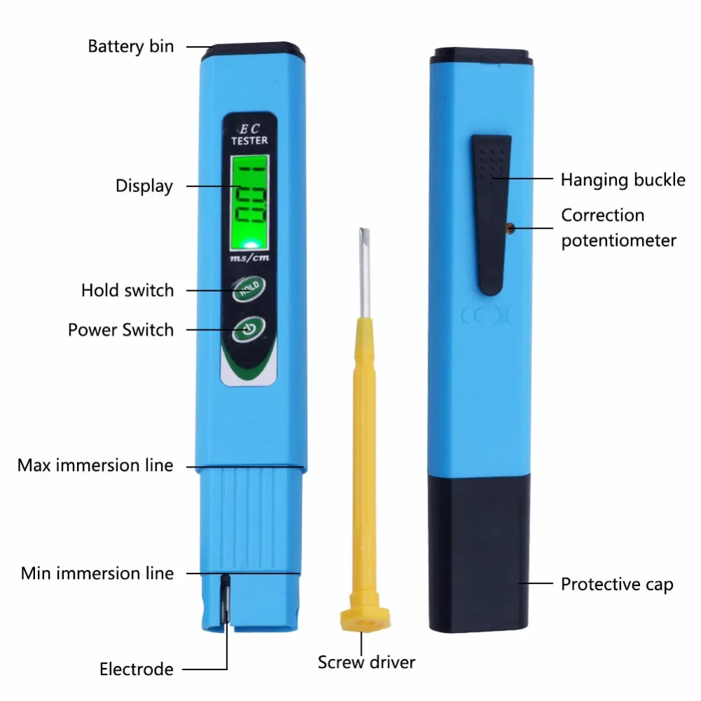 New Digital EC meter Tester EC-963 TDS Tester pen Conductivity Water Quality Measurement Tool