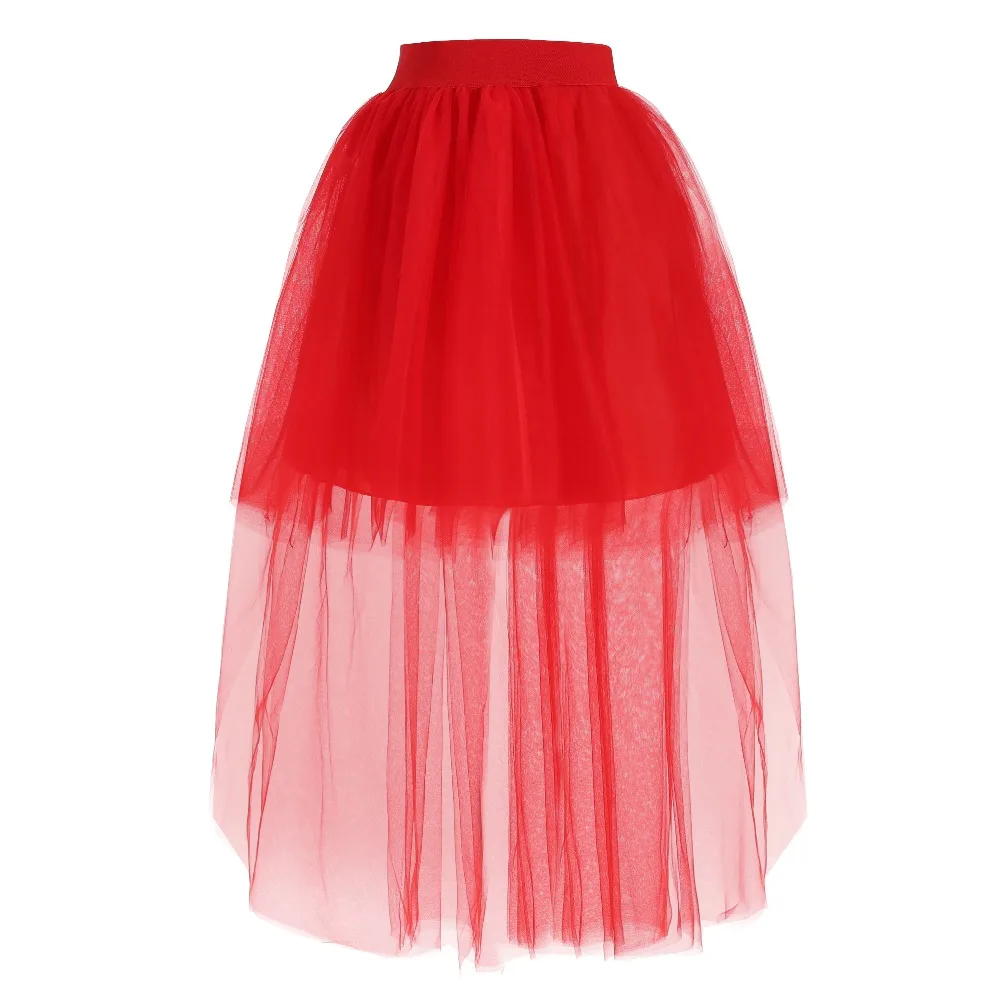 Korte Front Lange Back Tulle 4 Kleur Crinoline Vrouwen Rok Jurk Vintage Tutu Rok Party Dance Lolita Petticoat