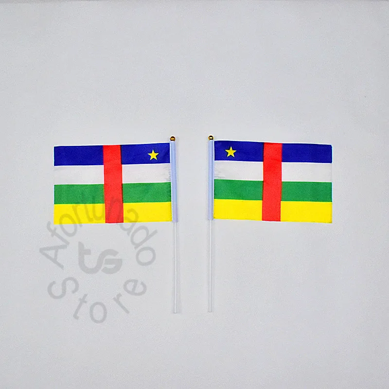 Central Africa 14*21cm 10pieces flag Banner  meet Parade party Hand waving National Flag central african republic