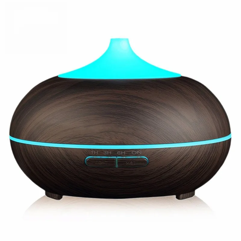 

Wood Grain Aroma Diffuser with Color Changing LED Light Ultrasonic Aromatherapy Air Humidifier 300ML Essential Oil Mist Maker