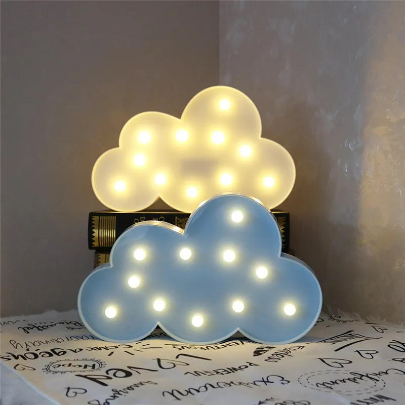 mycyk Battery Powered White Cloud Letter Light Creative LED 3DCloud Night Lamp Home Decoration baby sleeping light Ins hot style