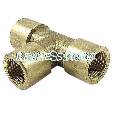 

1/3" Female Thread Water Fuel Pipe Brass T Type Equal Tee Connector Coupler