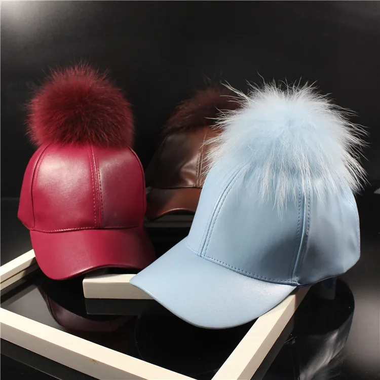 Doitbest الكورية الخريف الشتاء الراكون الفراء النساء الهيب هوب قبعة بيسبول نوبل شعري الجلود snapback قبعات للرجال الفتيات