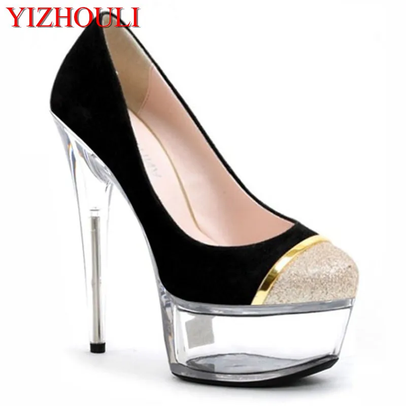 

15cm Leather Newest Model round Toe Ladies High Heels Shoes 6 inch Fashion Platforms High Heel Pumps sexy clubbing high heels